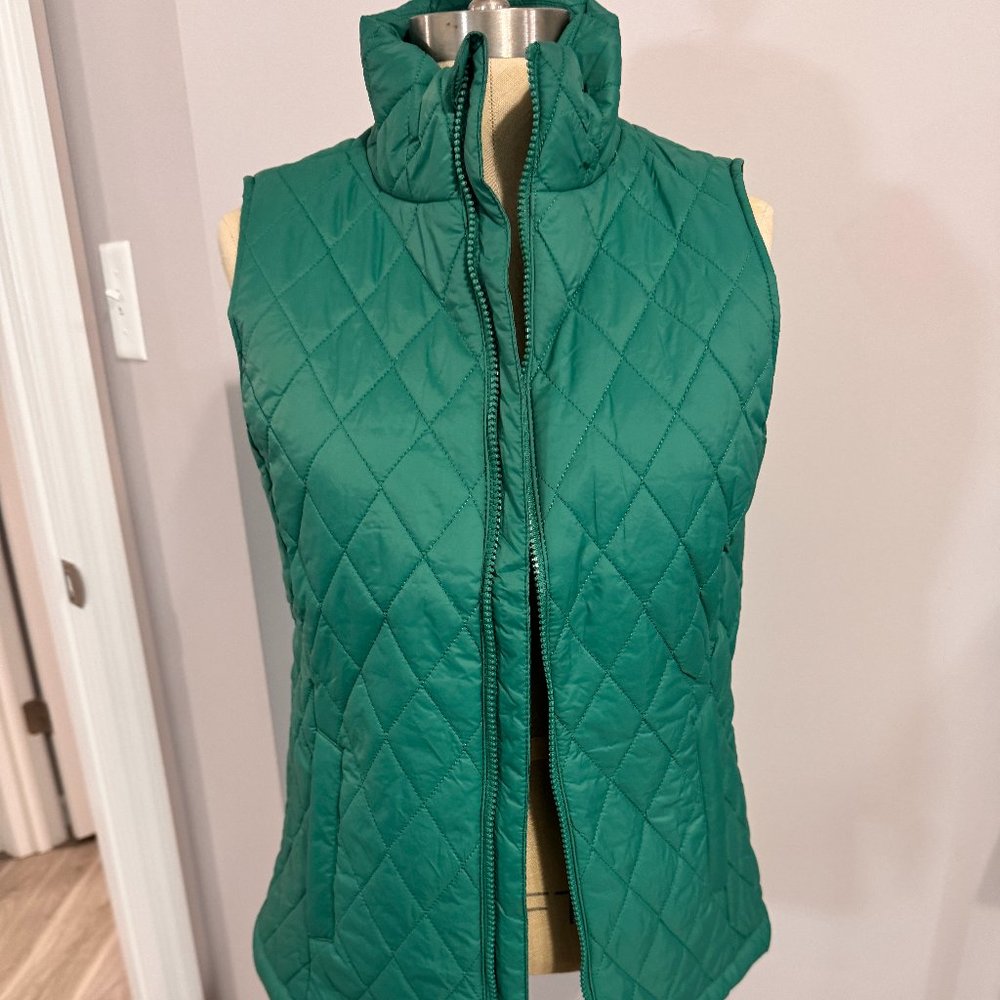 Time and Tru Quilted Green Vest XS